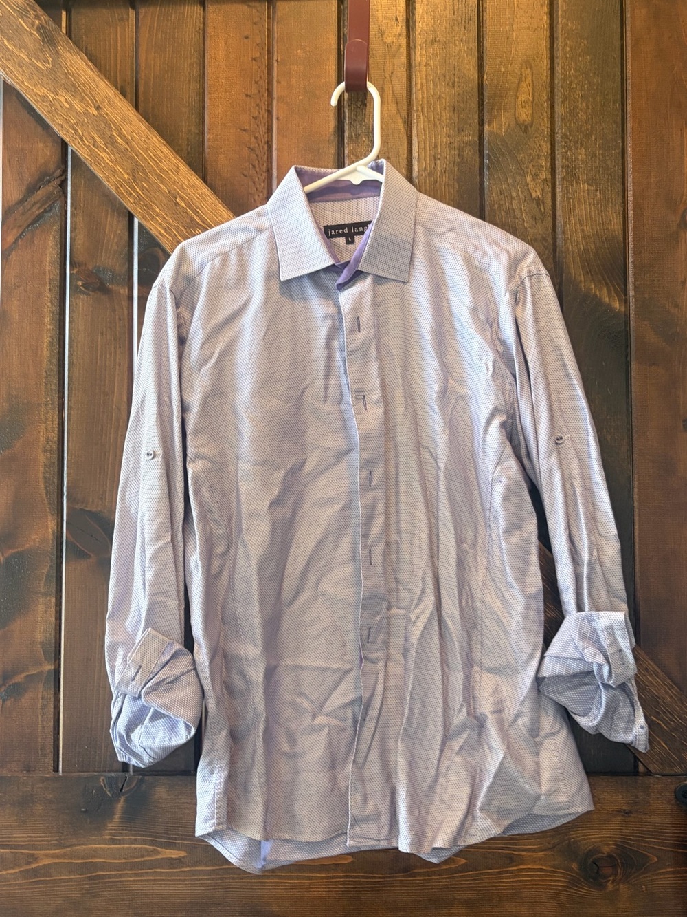 Jared Lang Light Purple Patterned Men's Dress Shirt